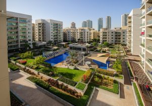 DUBAI, UNITED ARAB EMIRATES - FABRUARY 04: The Greens community on Fabruary 04, 2018 in Dubai.