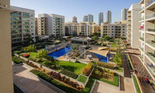 DUBAI, UNITED ARAB EMIRATES - FABRUARY 04: The Greens community on Fabruary 04, 2018 in Dubai.